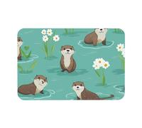 ANABPRMA Otters Tapis de bain antidérapant en silicone pour cuisine et salle de bain 40 x 60 cm Facile à nettoyer