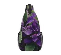 ANABPRMA Red Cherries_1_1 Sac à bandoulière décontracté pour homme avec plusieurs poches pour voyage et usage quotidien, Feuilles vertes sauge violettes 3_1_1, Taille unique