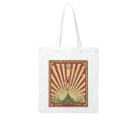 ANABPRMA River Bear Sac fourre-tout en toile réutilisable pour femme Grande capacité, Fond de cirque vintage, Taille unique