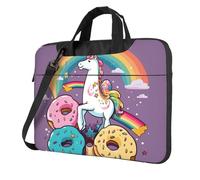 ANABPRMA Sac à bandoulière tendance pour ordinateur portable de 13/14/15,6", Unicorns Donut Rainbow, 15.6 inch
