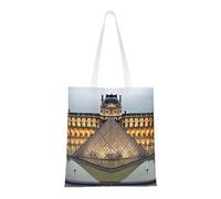 ANABPRMA Sac fourre-tout en toile Many Stars pour le shopping, le travail et l'école | Sac à main léger avec poignées renforcées, Musée Louvre à Paris, Taille unique