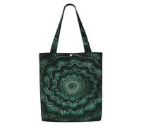 ANABPRMA Sac fourre-tout en toile motif paresseux assis sur tournesol pour femme - Sac à bandoulière réutilisable, grand sac à main de courses avec fermeture à bouton, Lotus et Vortex, Taille unique