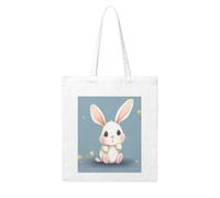 ANABPRMA Sac fourre-tout en toile réutilisable de grande capacité pour femme Motif lapin mignon, Lapin mignon de dessin animé, Taille unique