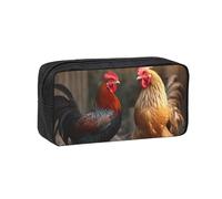 ANABPRMA Shining Overlook Grande trousse à crayons en tissu Oxford avec fermeture éclair pour l'école, le bureau, les voyages, Coq et poulet, Taille unique, Pochette à monnaie