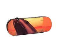 ANABPRMA Sunset Trousse à crayons en cuir rigide multi-usage avec fermeture éclair pour papeterie, maquillage ou petits accessoires, Baleine au coucher du, Taille unique, Trousse de beauté