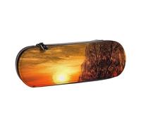 ANABPRMA Sunset Trousse à crayons en cuir rigide multi-usage avec fermeture éclair pour papeterie, maquillage ou petits accessoires, sunset, Taille unique, Trousse de beauté