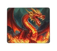 ANABPRMA Tapis de souris antidérapant avec bords cousus, motif Roi dragon dans le feu, pour bureau et jeux, plusieurs tailles 19 x 24 cm