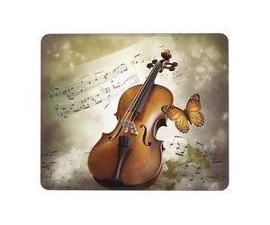 ANABPRMA Tapis de souris avec bords en caoutchouc pour bureau et jeux, motif papillon et violoncelle - Tapis de souris antidérapant avec bords cousus, plusieurs tailles, 10 x 30,5 cm