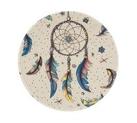 ANABPRMA Tapis de souris en caoutchouc antidérapant avec surface lisse pour bureau et maison Motif attrape-rêves et lune 20,3 cm