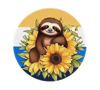 ANABPRMA Tapis de souris en caoutchouc antidérapant avec surface lisse pour bureau et maison Motif paresseux assis sur tournesol 20,3 cm