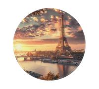 ANABPRMA Tapis de souris en caoutchouc antidérapant Tour Eiffel et ville 20,3 cm avec surface lisse pour bureau et maison