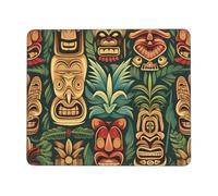 ANABPRMA Tapis de souris vintage Aloha Tiki avec bords en caoutchouc pour bureau et jeux, tapis de souris antidérapant avec bords cousus, plusieurs tailles, 7 x 21,8 cm
