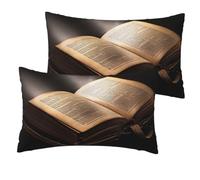 ANABPRMA The Book Lot de 2 housses de coussin décoratives aspect lin pour canapé, lit, salon, 30,5 x 50,8 cm