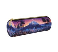 ANABPRMA The Old Hollywood Trousse cylindrique en cuir avec fermeture éclair pour fournitures scolaires et de bureau, The Old Hollywood, Taille unique, Pochette à monnaie