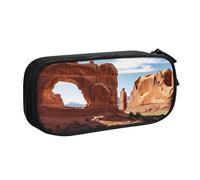 ANABPRMA Trousse à crayons Arches National Park Entrance, grande capacité, double couche, avec 2 poches principales zippées, organiseur multifonction pour l'école, le bureau, les voyages, Noir ,