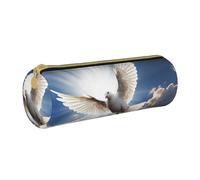 ANABPRMA Trousse à crayons cylindrique en cuir avec fermeture éclair Motif licornes, gris tourterelle, Taille unique, Pochette à monnaie