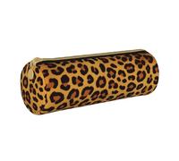 ANABPRMA Trousse à crayons cylindrique en cuir avec fermeture éclair Motif licornes, Imprimé léopard amusant., Taille unique, Pochette à monnaie