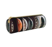 ANABPRMA Trousse à crayons cylindrique en cuir avec fermeture éclair Motif marguerites, Différents types d'appâts de pêche, Taille unique, Pochette à monnaie