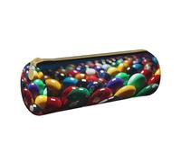 ANABPRMA Trousse à crayons cylindrique en cuir avec fermeture éclair Motif symboles de l'Angleterre, Billard., Taille unique, Pochette à monnaie