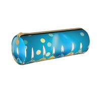 ANABPRMA Trousse à crayons cylindrique en cuir avec fermeture éclair Motif symboles de l'Angleterre, Cupcakes colorés « Happy Birthday », Taille unique, Pochette à monnaie