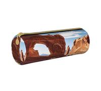 ANABPRMA Trousse à crayons cylindrique en cuir avec fermeture éclair Motif Tour Eiffel, Arches National Park Entrance, Taille unique, Pochette à monnaie