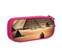 ANABPRMA Trousse à crayons Dreaming of The Pyramids of Khufu, grande capacité, double couche, avec 2 poches principales zippées, organiseur multifonction pour l'école, le bureau, les voyages, rose,