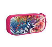 ANABPRMA Trousse à crayons Four Seasons Spring Tree, grande capacité, double couche, avec 2 poches principales zippées, organiseur multifonction pour l'école, le bureau, les voyages, rose, Taille