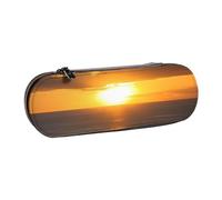 ANABPRMA Trousse à crayons rigide en cuir avec fermeture éclair multi-usage pour papeterie, maquillage ou petits accessoires, Sunset Hawaii Beach, Taille unique, Trousse de beauté