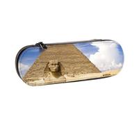ANABPRMA Trousse à crayons rigide en cuir avec motif à paillettes, boîte à fermeture éclair multi-usage pour papeterie, maquillage ou petits accessoires, Pyramides d'Égypte., Taille unique, Trousse de