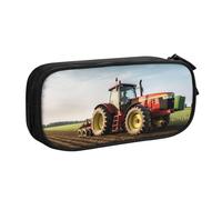 ANABPRMA Trousse à crayons Tractor Farm - Grande capacité - Double couche - Avec 2 poches principales zippées - Organiseur multifonction pour l'école, le bureau, les voyages, Noir , Taille unique,