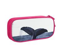 ANABPRMA Trousse à crayons Whale Tail in The Sea - Grande capacité - Double couche - Avec 2 poches principales zippées - Organiseur multifonction pour l'école, le bureau, les voyages, rose, Taille