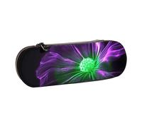 ANABPRMA Vivid Flamingo Trousse à crayons en cuir rigide multi-usage avec fermeture éclair pour papeterie, maquillage ou petits accessoires, Violet vert brillant, Taille unique, Trousse de beauté