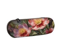 ANABPRMA Vivid Flamingo Trousse à crayons en cuir rigide multi-usage avec fermeture éclair pour papeterie, maquillage ou petits accessoires, Fleur de printemps., Taille unique, Trousse de beauté