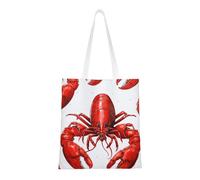 ANABPRMA Whale Tail In The Sea Sac fourre-tout en toile pour le shopping, le travail et l'école | Sac à main léger avec poignées renforcées, Imprimé homard rouge, Taille unique