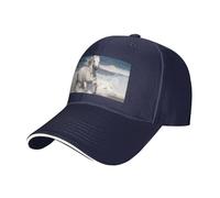 ANABPRMA White Horse Running on The Sea Casquette de baseball unisexe réglable à bord courbé indispensable pour les sports de plein air et les voyages, bleu marine, Taille unique