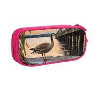 ANABPRMA Wild Goose by The Bridge Trousse à crayons de grande capacité double couche avec 2 poches principales zippées, organiseur multifonction pour l'école, le bureau, les voyages, rose, Taille