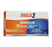 ANACA 3 - Jour/Nuit - Complément Alimentaire - Favorise Amincissement(1) & Perte de poids(3) - Artichaut, Curcumine, Cola, Fucus, Guarana, Chrome - Programme 30 Jours - Fabriqué En France - 60 Gélules
