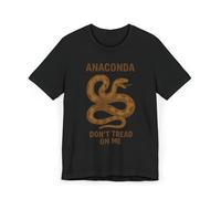 Anaconda Don't Tread on Me T-shirt imprimé serpent unisexe pour les amoureux des animaux, style urbain décontracté, Noir/blanc, M