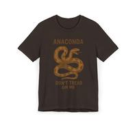 Anaconda Don't Tread on Me T-shirt imprimé serpent unisexe pour les amoureux des animaux, style urbain décontracté, Brun, M