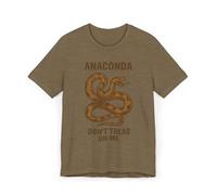 Anaconda Don't Tread on Me T-shirt imprimé serpent unisexe pour les amoureux des animaux, style urbain décontracté, Olive chiné, M