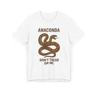 Anaconda Don't Tread on Me T-shirt imprimé serpent unisexe pour les amoureux des animaux, style urbain décontracté, Blanc, M