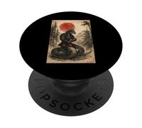 Anaconda Samurai Warrior Japanese Vintage Graphic Ukiyo-e PopSockets PopGrip Adhésif