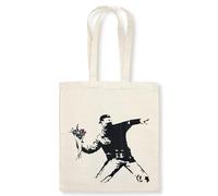 Anaconda Verlag Sac en tissu Bansky - Lanceur de fleurs : 100% coton avec de longues bretelles