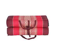 ANADEO YogaProducts Foldable - Coussin de Yoga et de Méditation Pliant Dépliant Zafu - Modulable - Kapok 100% Naturel et Recyclable - Ferme et Robuste - Confort et Stabilité - Rouge Burgundy X1