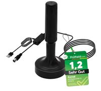 Antenne Anadol AXRED Magnes DVBT2 avec amplificateur 30 dBi pour l'intérieur et l'extérieur, antenne DVBT pour récepteur TV, DVB-T DVB-T2, antenne d'intérieur DVB T2 avec câble de 5 m