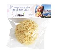 Anaé - Éponge naturelle de la mer Égée en nid d'abeille - solide et durable - 100% naturelle et biologique - Hypoallergénique - pour bébés et adultes - Taille moyenne 10 à 12 CM