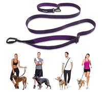 ANAFNI Laisse tactique robuste pour chiens de taille moyenne et grande taille, laisse mains libres 6 en 1 pour dressage, laisse de taille de 1,2 à 2,5 m pour promener le chien (violet minuit)
