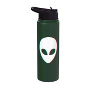 Anaglyph Alien Face Rouge Cyan OVNI Extraterrestre Stainless Steel Insulated Water Bottle
