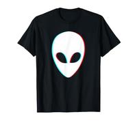 Anaglyph Alien Face Rouge Cyan OVNI Extraterrestre T-Shirt