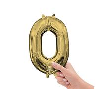 Anagram Ballon de fête en Mylar en forme de chiffre 0 - Or blanc - 40,6 cm